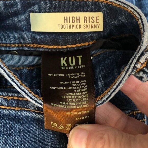 Kut From The Kloth Women's Jeans Size 4 High Rise Toothpick Skinny Blue Denim - Picture 7 of 11
